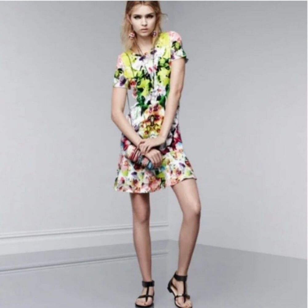 EUC Prabal Gurung x Target Floral Abstract Art Flutter T-Shirt Dress M